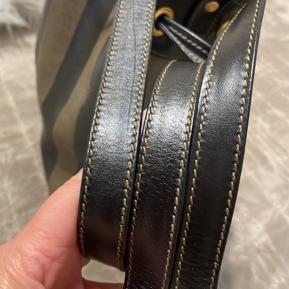 Vintage bucket Fendi Black and Brown Striped Bag - Picture 12 of 15